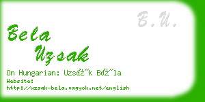 bela uzsak business card